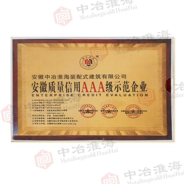 安徽質(zhì)量信譽(yù)AAA級示范企業(yè)